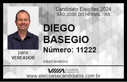 Candidato DIEGO BASEGIO 2024 - SÃO JOSÉ DO HERVAL - Eleições