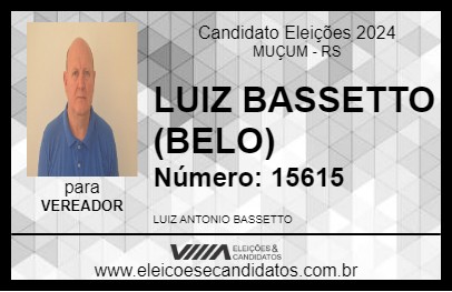 Candidato LUIZ BASSETTO (BELO) 2024 - MUÇUM - Eleições