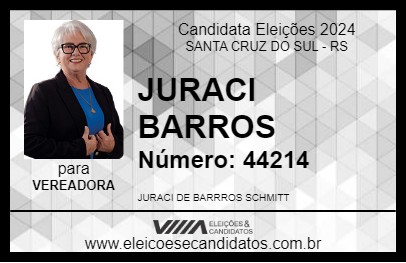 Candidato JURACI BARROS 2024 - SANTA CRUZ DO SUL - Eleições