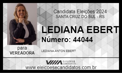 Candidato LEDIANA EBERT 2024 - SANTA CRUZ DO SUL - Eleições