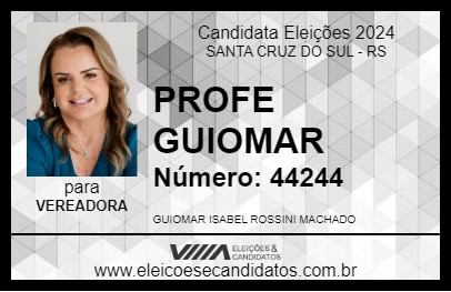 Candidato PROFE GUIOMAR 2024 - SANTA CRUZ DO SUL - Eleições