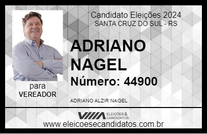 Candidato ADRIANO NAGEL 2024 - SANTA CRUZ DO SUL - Eleições