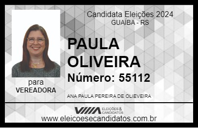 Candidato PAULA OLIVEIRA 2024 - GUAÍBA - Eleições