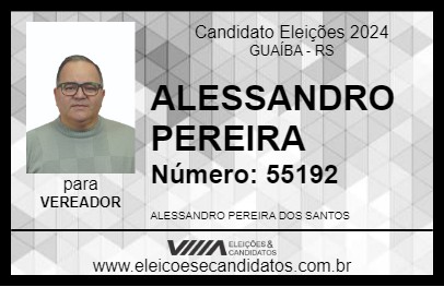 Candidato ALESSANDRO PEREIRA 2024 - GUAÍBA - Eleições