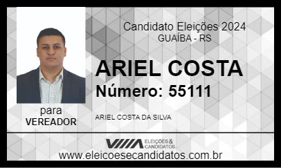 Candidato ARIEL COSTA 2024 - GUAÍBA - Eleições