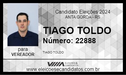 Candidato TIAGO TOLDO 2024 - ANTA GORDA - Eleições