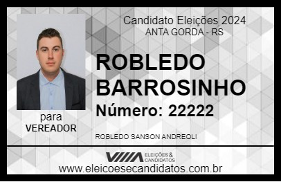 Candidato ROBLEDO BARROSINHO 2024 - ANTA GORDA - Eleições