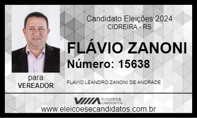 Candidato FLÁVIO ZANONI 2024 - CIDREIRA - Eleições