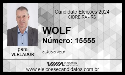 Candidato WOLF 2024 - CIDREIRA - Eleições