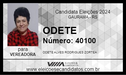 Candidato ODETE 2024 - GAURAMA - Eleições