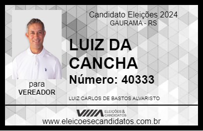 Candidato LUIZ DA CANCHA 2024 - GAURAMA - Eleições