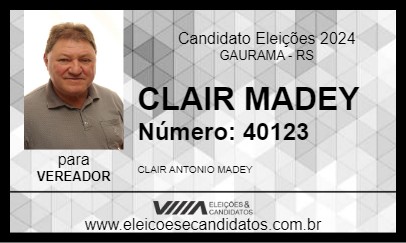 Candidato CLAIR MADEY 2024 - GAURAMA - Eleições