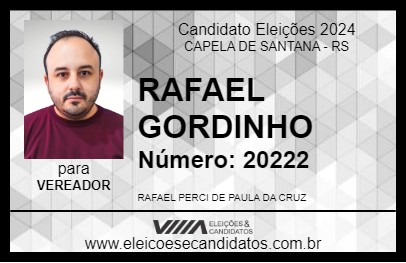 Candidato RAFAEL GORDINHO 2024 - CAPELA DE SANTANA - Eleições