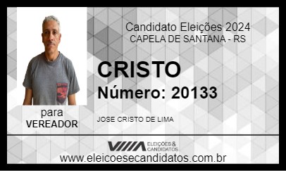 Candidato CRISTO 2024 - CAPELA DE SANTANA - Eleições