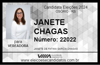 Candidato JANETE CHAGAS 2024 - OSÓRIO - Eleições