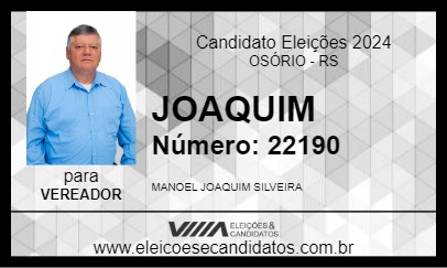 Candidato JOAQUIM 2024 - OSÓRIO - Eleições