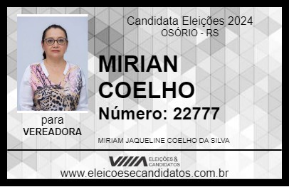 Candidato MIRIAM COELHO 2024 - OSÓRIO - Eleições