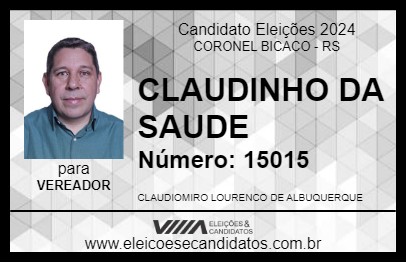 Candidato CLAUDINHO DA SAUDE 2024 - CORONEL BICACO - Eleições