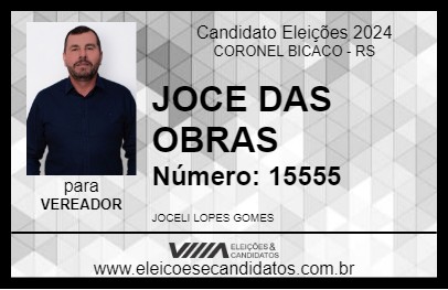 Candidato JOCE DAS OBRAS 2024 - CORONEL BICACO - Eleições