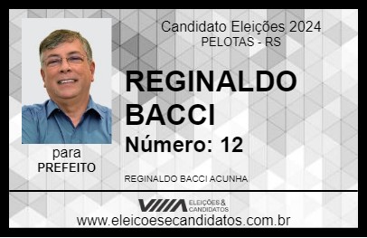 Candidato REGINALDO BACCI 2024 - PELOTAS - Eleições