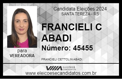 Candidato FRANCIELI C ABADI 2024 - SANTA TEREZA - Eleições