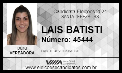 Candidato LAIS BATISTI 2024 - SANTA TEREZA - Eleições