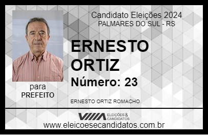 Candidato ERNESTO ORTIZ 2024 - PALMARES DO SUL - Eleições