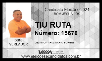 Candidato TIU RUTA 2024 - BOM JESUS - Eleições