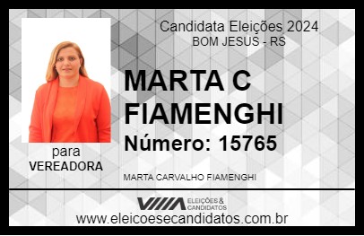 Candidato MARTA C FIAMENGHI 2024 - BOM JESUS - Eleições