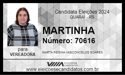 Candidato MARTINHA 2024 - QUARAÍ - Eleições