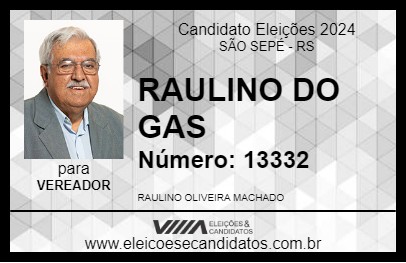 Candidato RAULINO DO GAS 2024 - SÃO SEPÉ - Eleições