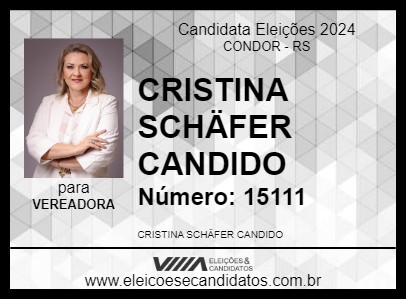 Candidato CRISTINA SCHÄFER CANDIDO 2024 - CONDOR - Eleições