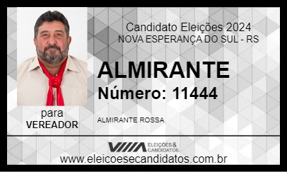 Candidato ALMIRANTE 2024 - NOVA ESPERANÇA DO SUL - Eleições