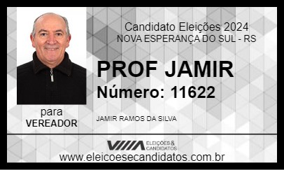 Candidato PROF JAMIR 2024 - NOVA ESPERANÇA DO SUL - Eleições