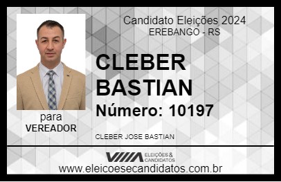 Candidato CLEBER BASTIAN 2024 - EREBANGO - Eleições