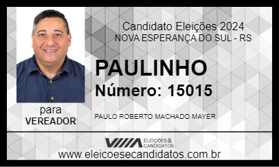 Candidato PAULINHO 2024 - NOVA ESPERANÇA DO SUL - Eleições