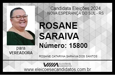 Candidato ROSANE SARAIVA 2024 - NOVA ESPERANÇA DO SUL - Eleições