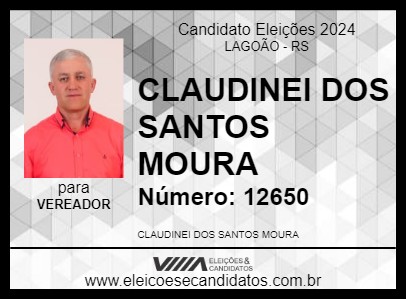 Candidato CLAUDINEI DOS SANTOS MOURA 2024 - LAGOÃO - Eleições