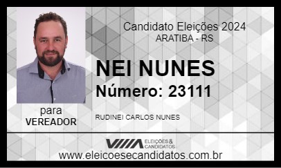 Candidato NEI NUNES 2024 - ARATIBA - Eleições