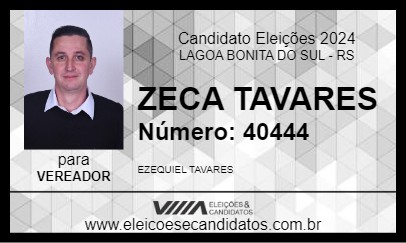 Candidato ZECA TAVARES 2024 - LAGOA BONITA DO SUL - Eleições