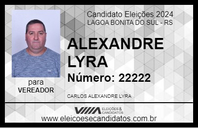 Candidato ALEXANDRE LYRA 2024 - LAGOA BONITA DO SUL - Eleições