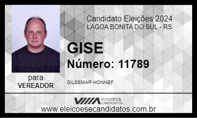 Candidato GISE 2024 - LAGOA BONITA DO SUL - Eleições