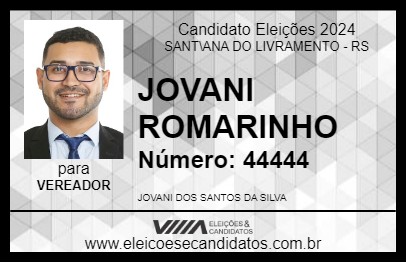 Candidato JOVANI ROMARINHO 2024 - SANT\ANA DO LIVRAMENTO - Eleições