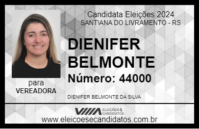 Candidato DIENIFER BELMONTE 2024 - SANT\ANA DO LIVRAMENTO - Eleições