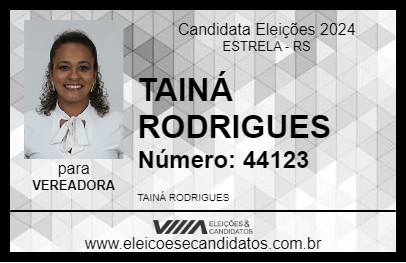 Candidato TAINÁ RODRIGUES 2024 - ESTRELA - Eleições