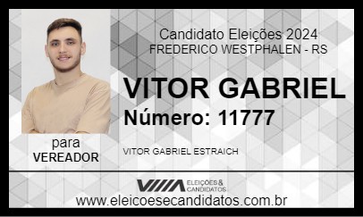 Candidato VITOR GABRIEL  2024 - FREDERICO WESTPHALEN - Eleições