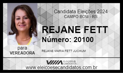 Candidato REJANE FETT 2024 - CAMPO BOM - Eleições