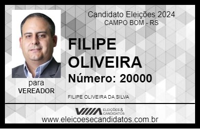 Candidato FILIPE OLIVEIRA 2024 - CAMPO BOM - Eleições