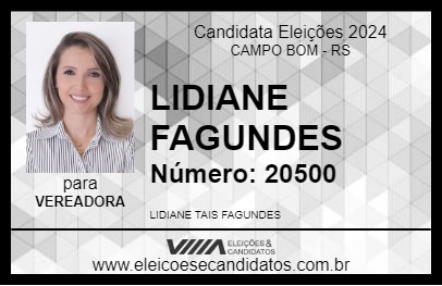 Candidato LIDIANE FAGUNDES 2024 - CAMPO BOM - Eleições