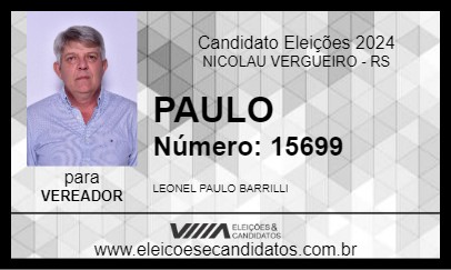 Candidato PAULO 2024 - NICOLAU VERGUEIRO - Eleições